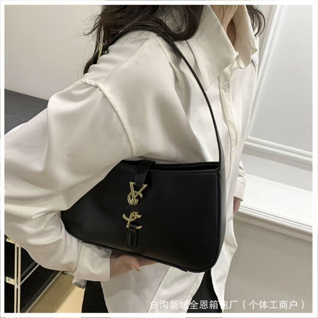 Soft Leather Trendy Underarm Bag – YSL Style