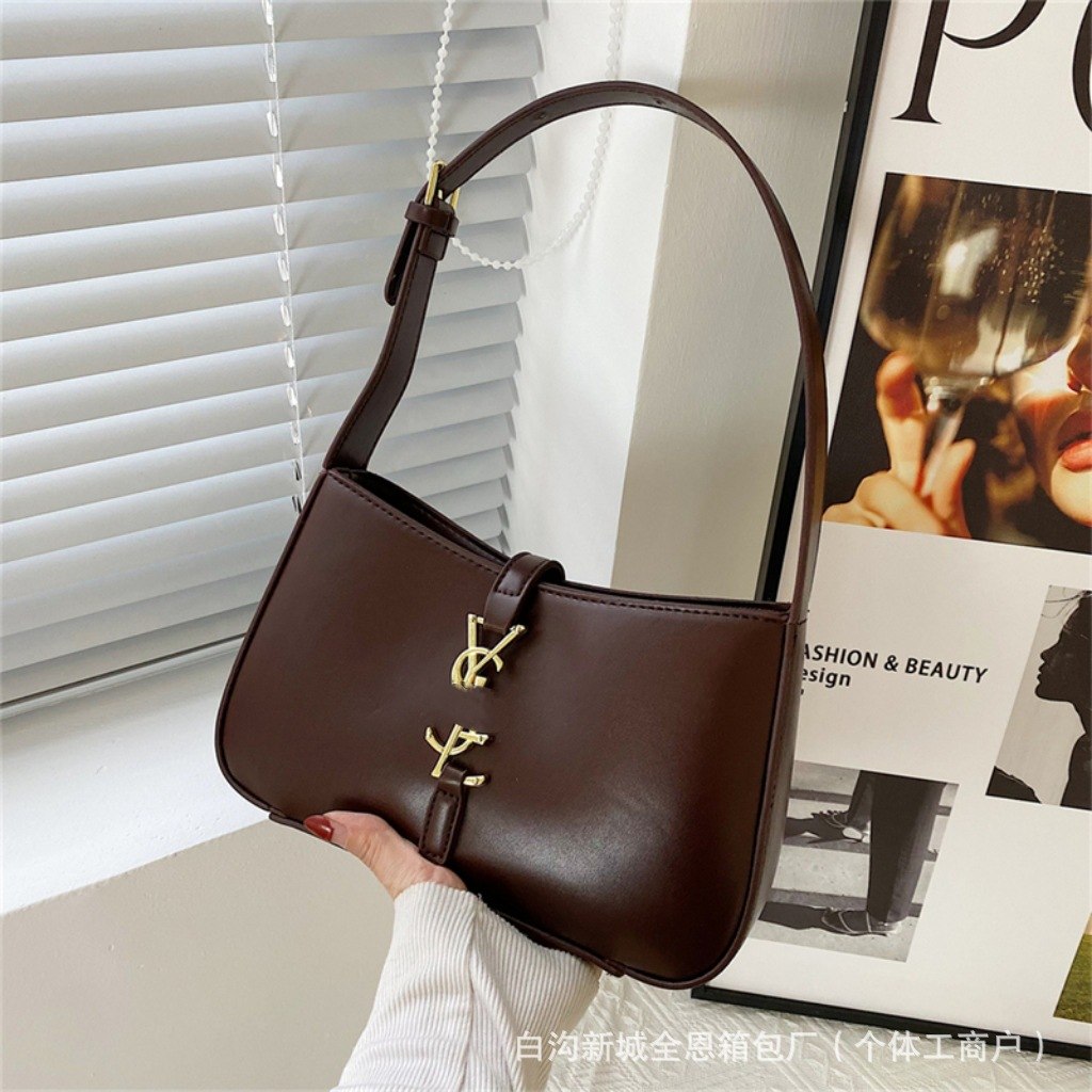 Soft Leather Trendy Underarm Bag – YSL Style