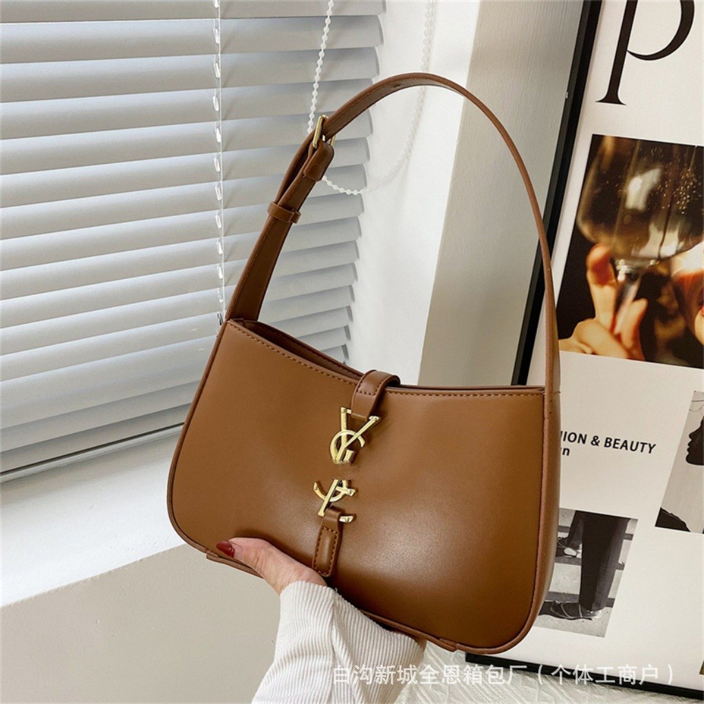 Soft Leather Trendy Underarm Bag – YSL Style