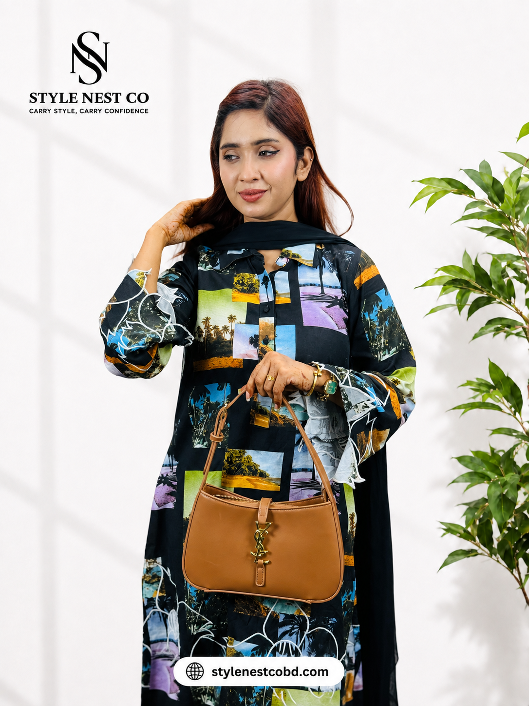 Leather Underarm Bag Versatile – YSL Matte