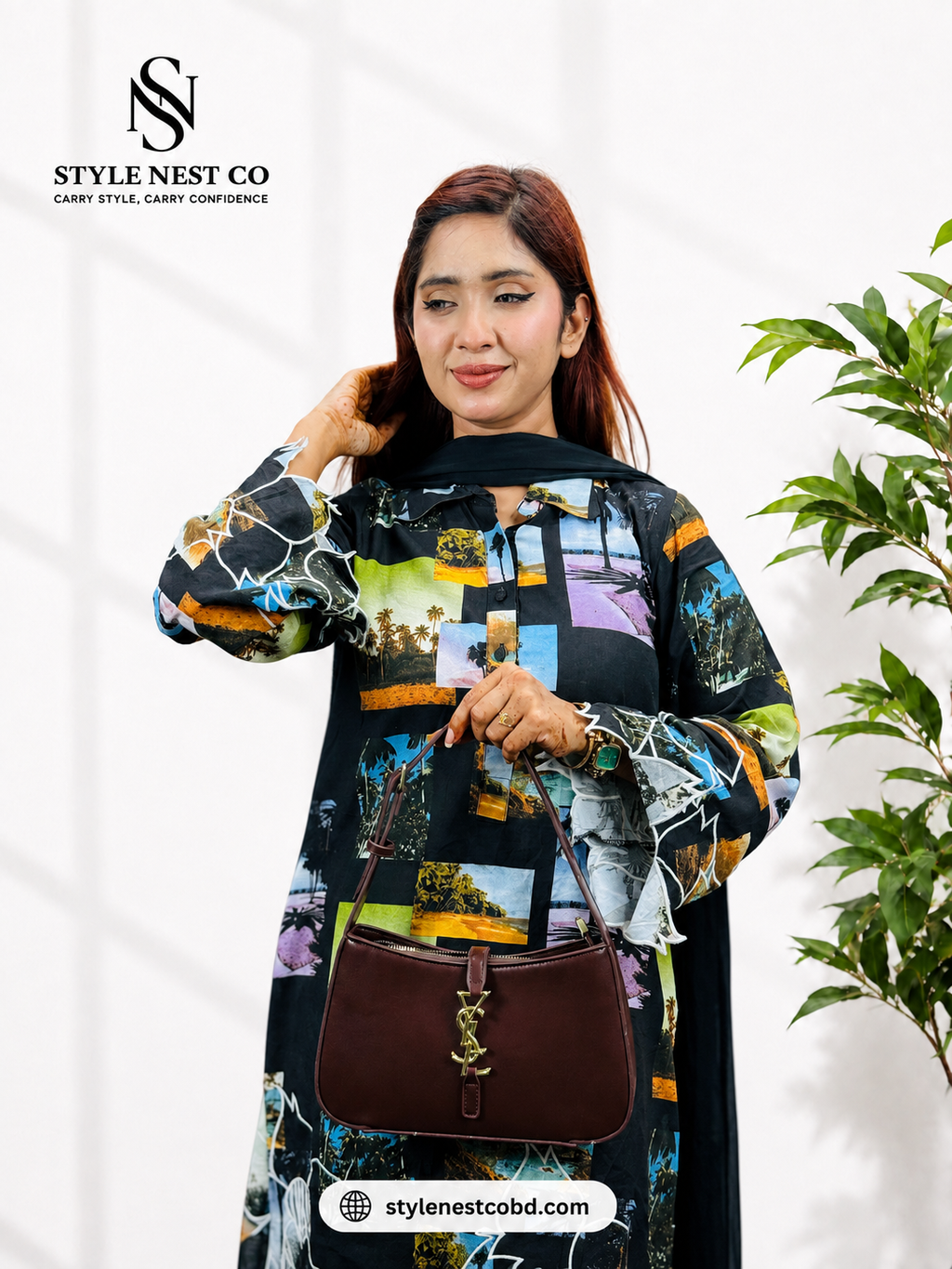 Leather Underarm Bag Versatile – YSL Matte
