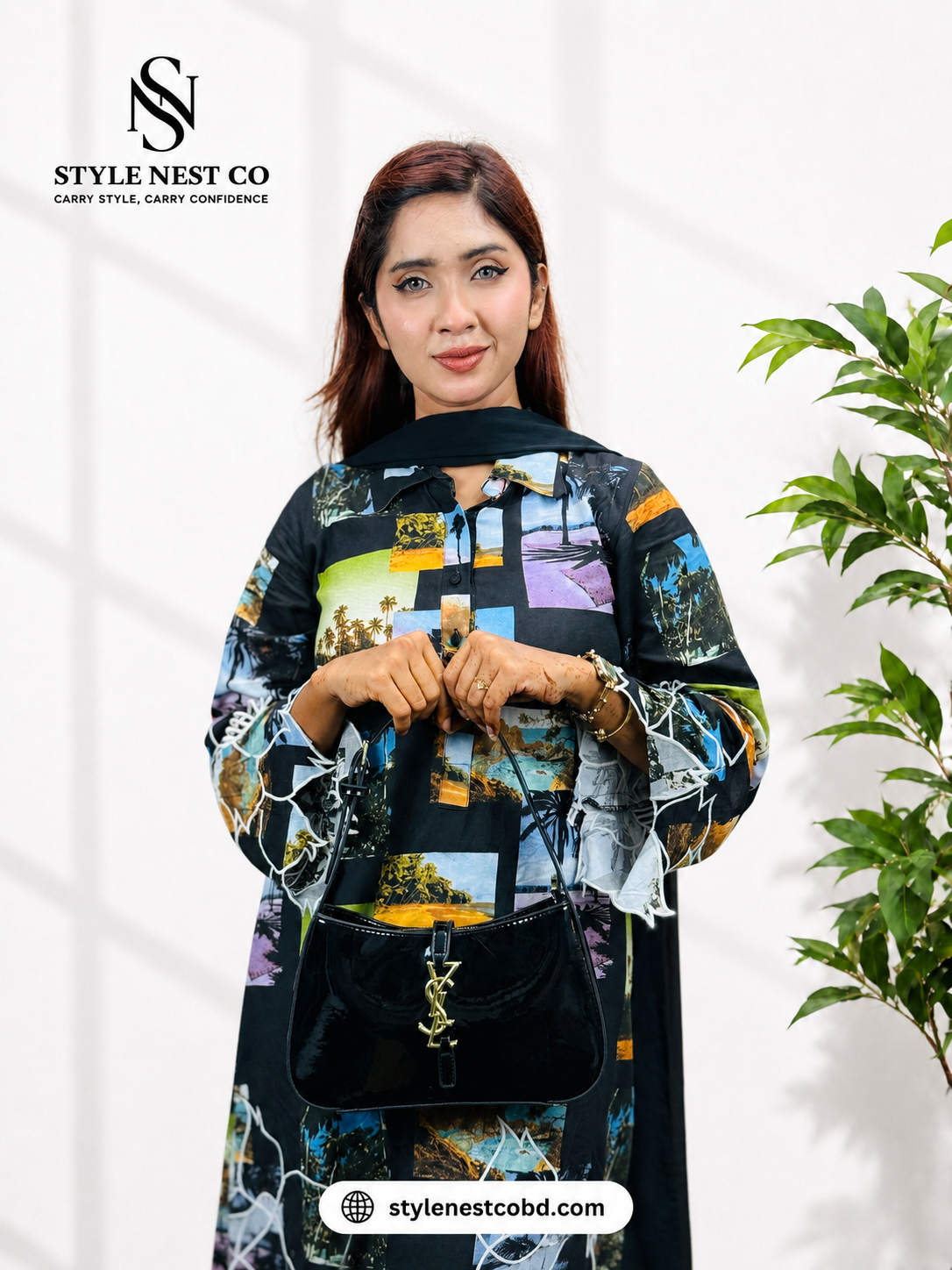 Leather Underarm Bag Versatile – YSL Matte