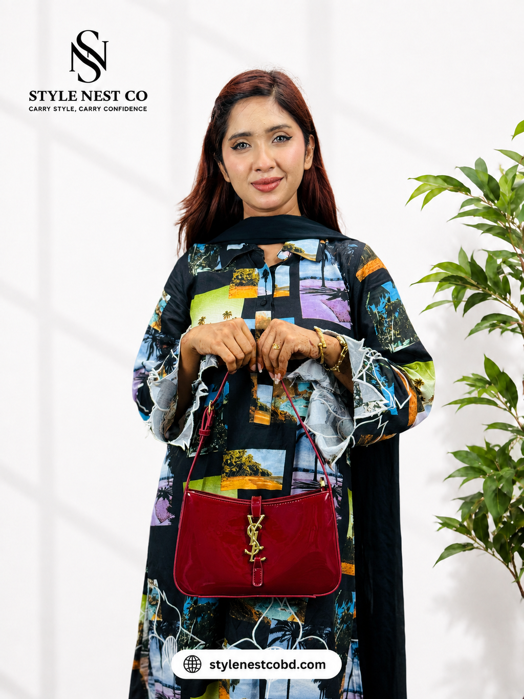 Leather Underarm Bag Versatile – YSL Matte