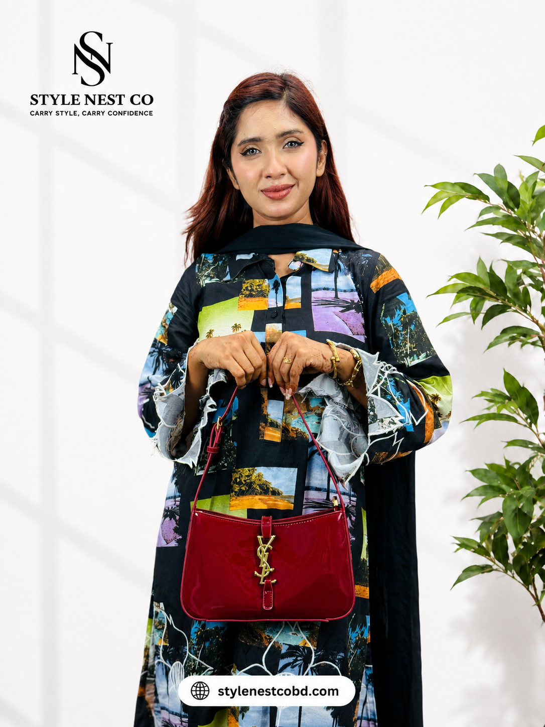 Leather Underarm Bag Versatile – YSL Matte