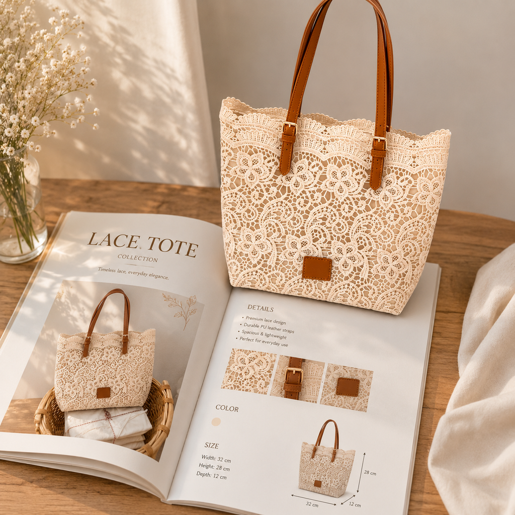 Lace Woven Bag Flower