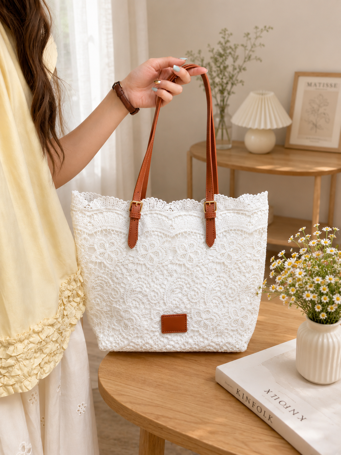 Lace Woven Bag Flower