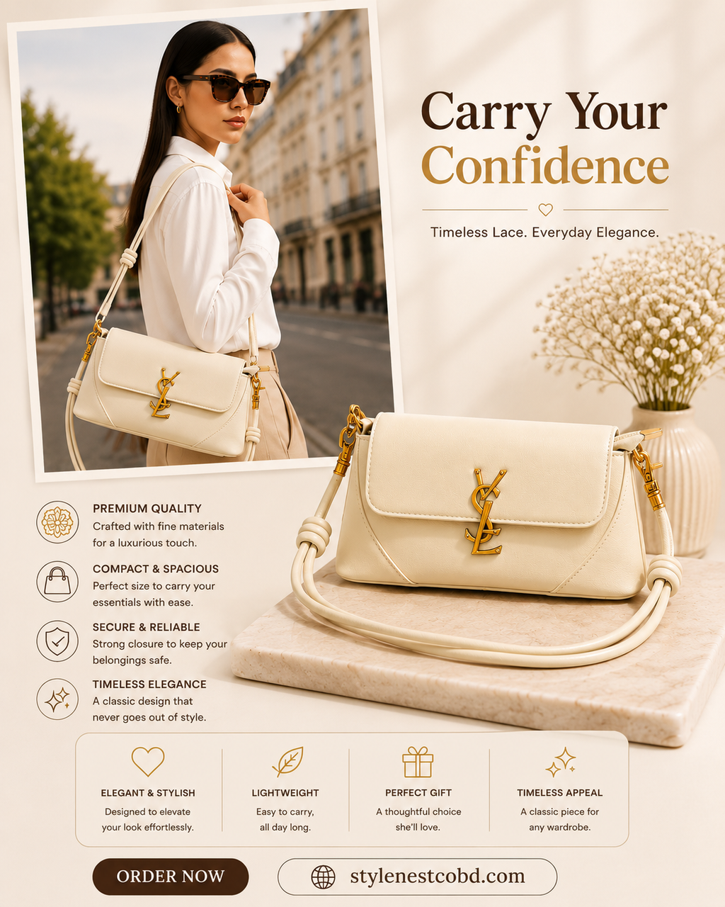 YSL Luxury Long Purse Bag