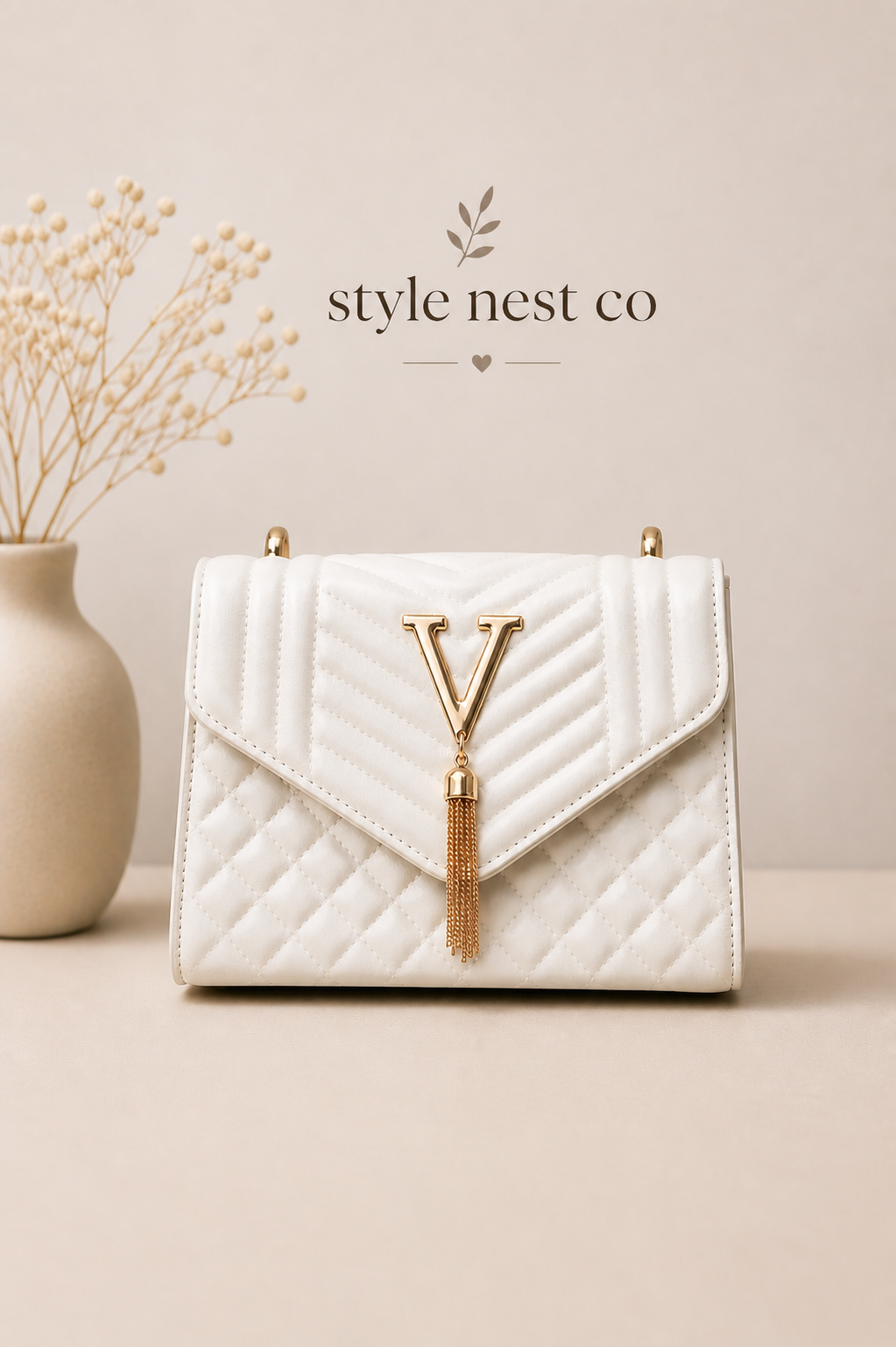 Luxury Tassel Women Shoulder Bag Elegant Chain Flap Design Premium PU Leather Crossbody Bag Ladies Fashion Handbag