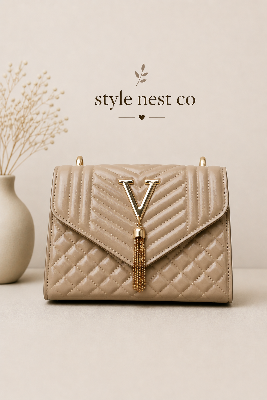 Luxury Tassel Women Shoulder Bag Elegant Chain Flap Design Premium PU Leather Crossbody Bag Ladies Fashion Handbag