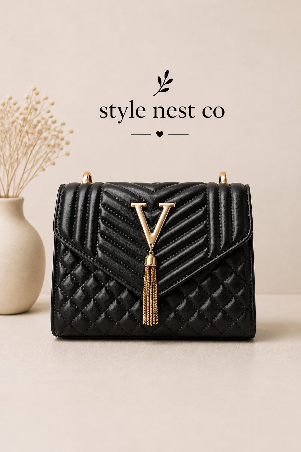 Luxury Tassel Women Shoulder Bag Elegant Chain Flap Design Premium PU Leather Crossbody Bag Ladies Fashion Handbag