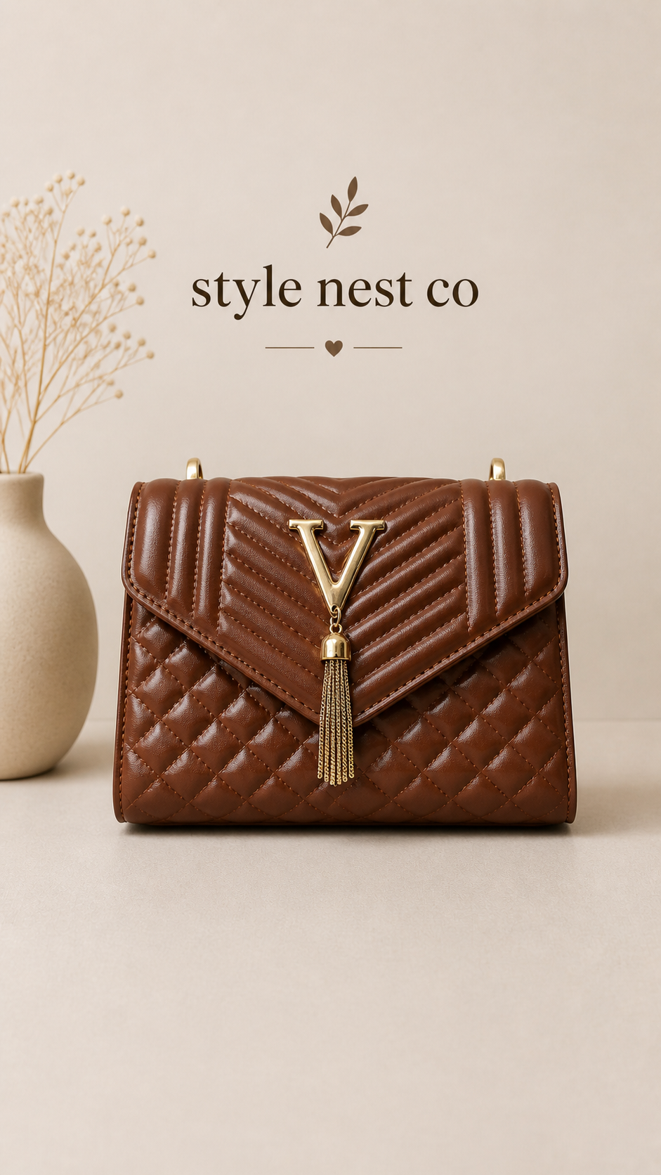 Luxury Tassel Women Shoulder Bag Elegant Chain Flap Design Premium PU Leather Crossbody Bag Ladies Fashion Handbag