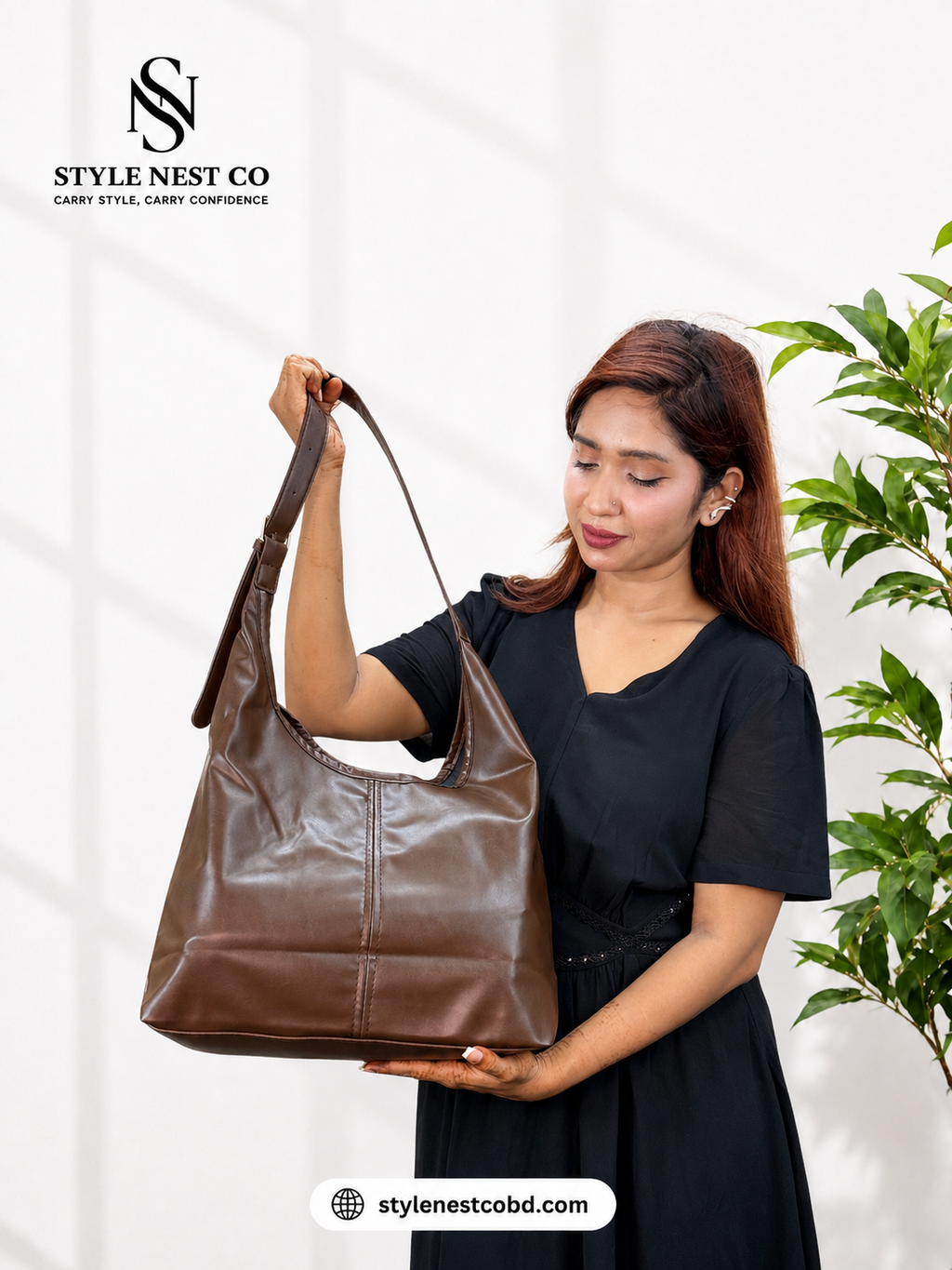Vintage Textured Button Bag