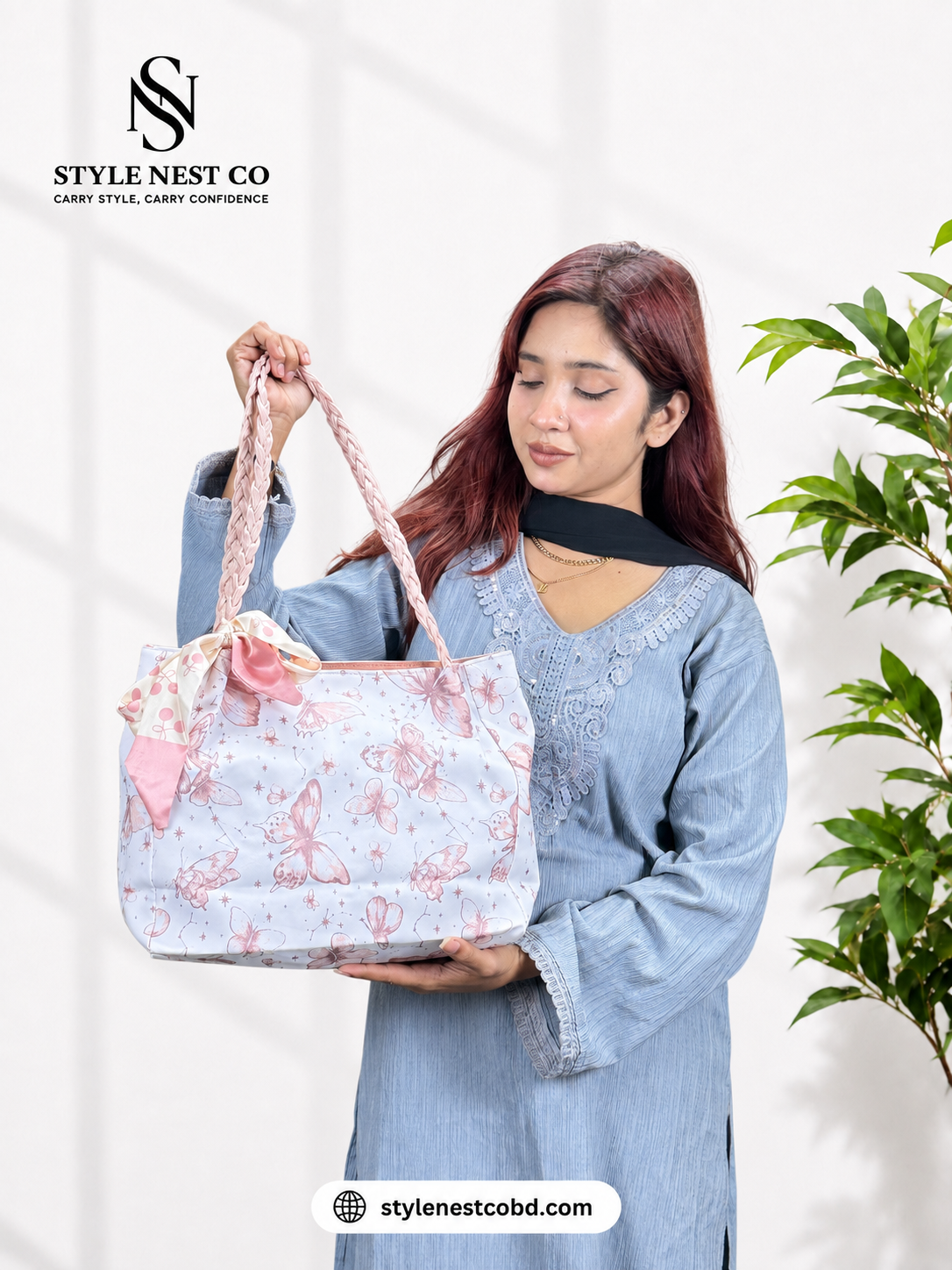 Cute Butterfly Print Tote Bag