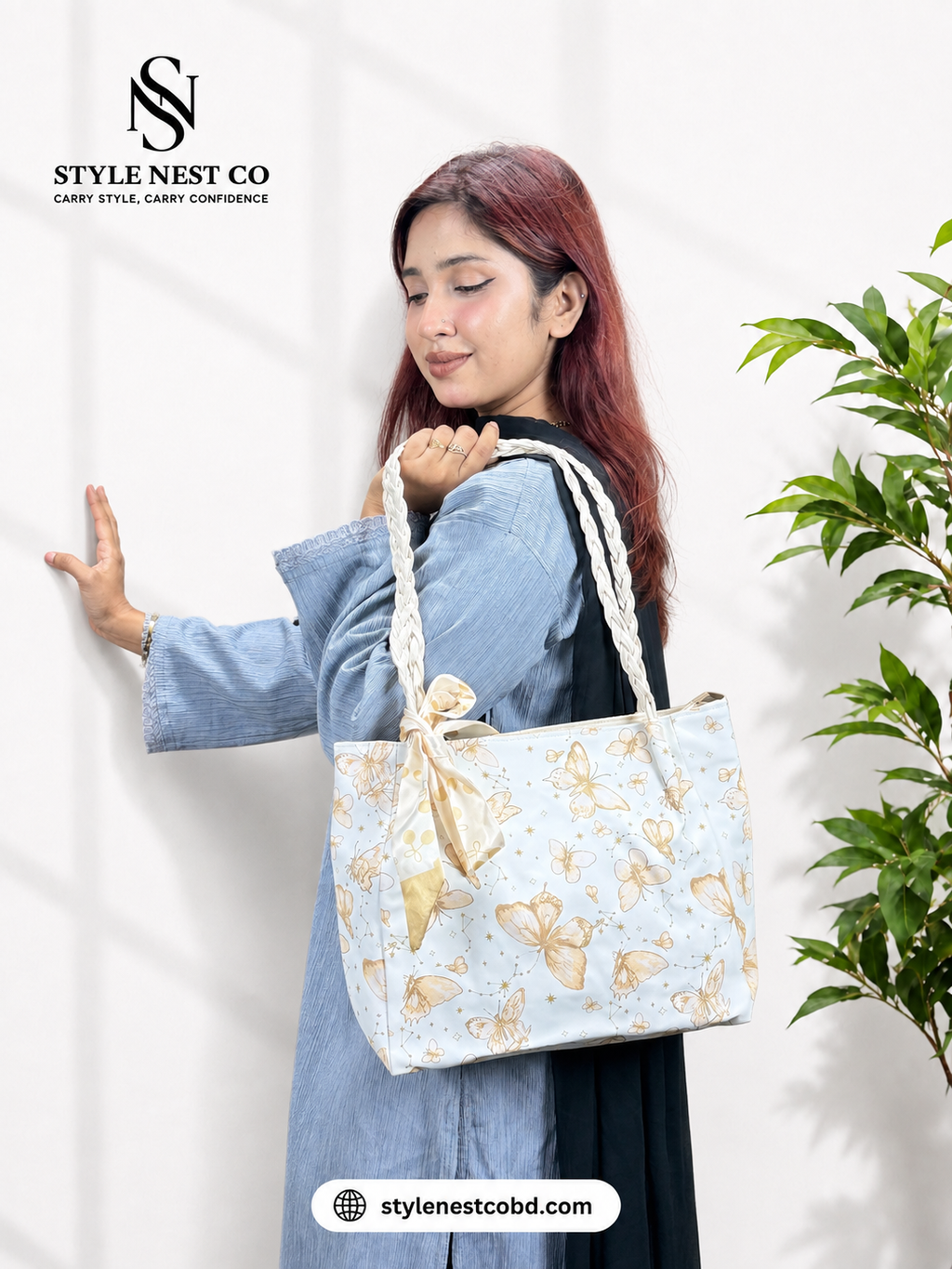 Cute Butterfly Print Tote Bag