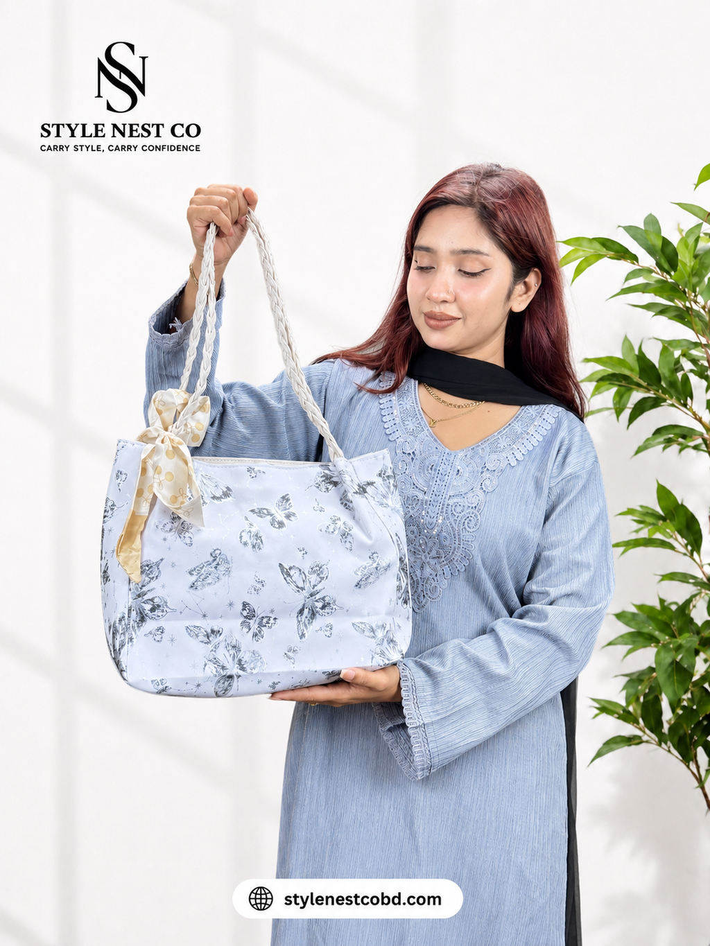 Cute Butterfly Print Tote Bag