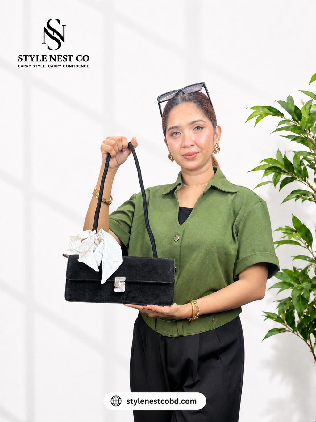 Trendy Silk Scarf Baguette Bag
