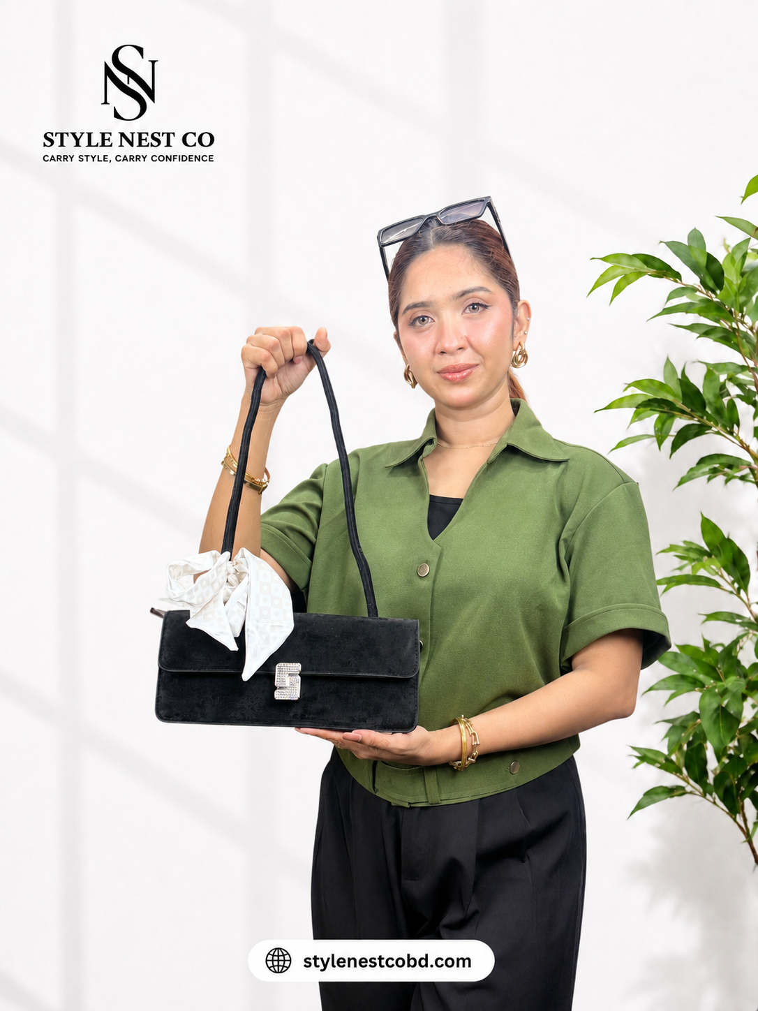Trendy Silk Scarf Baguette Bag