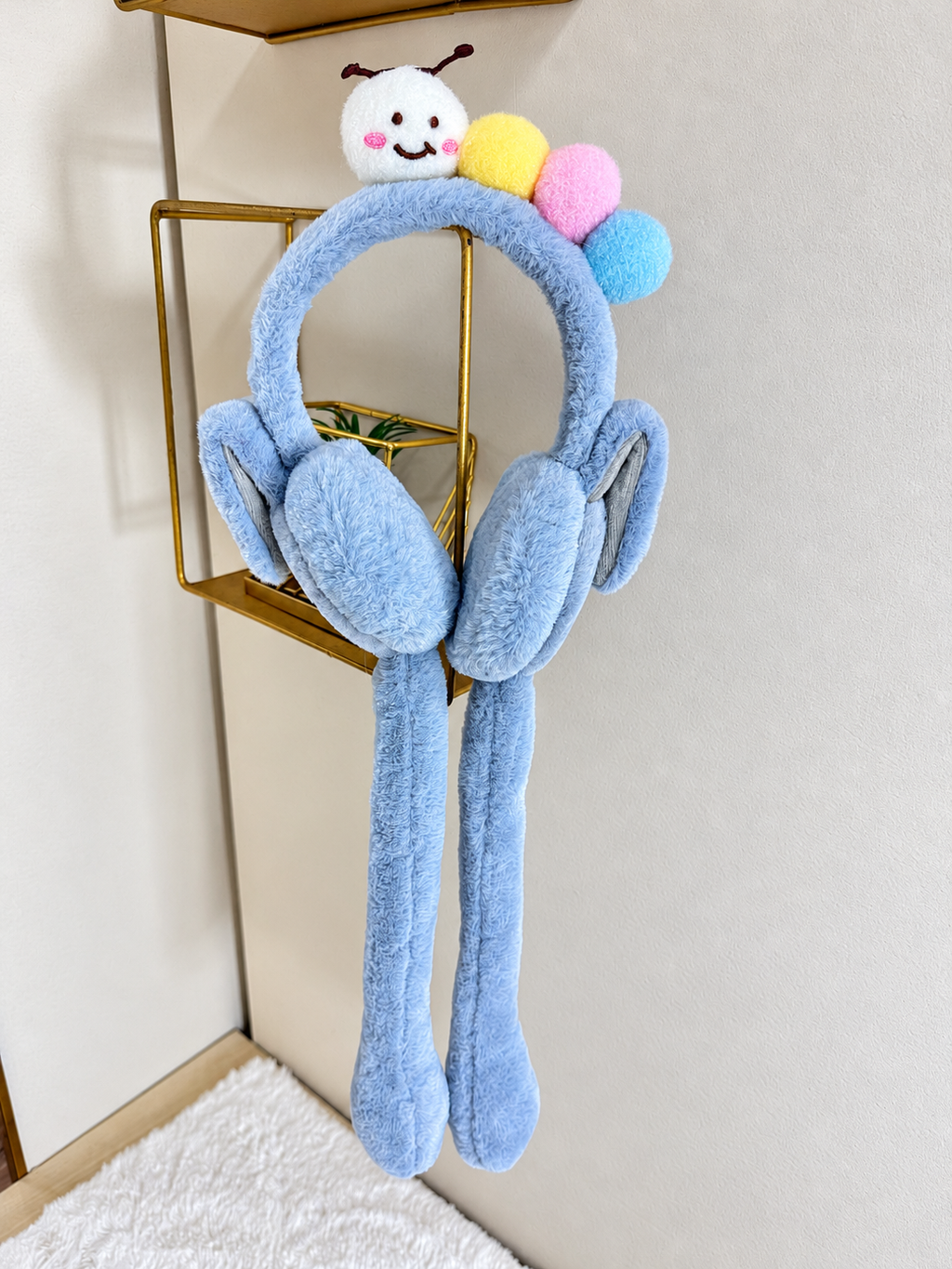 Winter Plush Earmuffs with Hanging Pom-Pom Ties