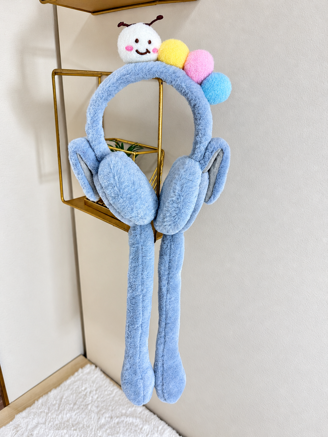 Winter Plush Earmuffs with Hanging Pom-Pom Ties