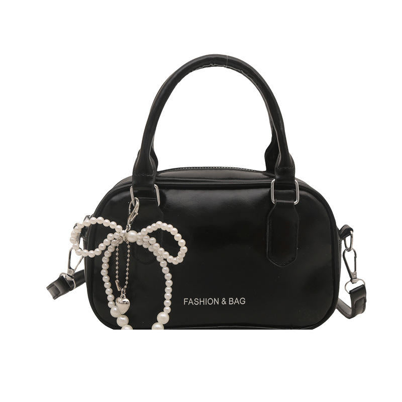 Summer Pearl Bow Small Square Shoulder & Crossbody Bag for Women