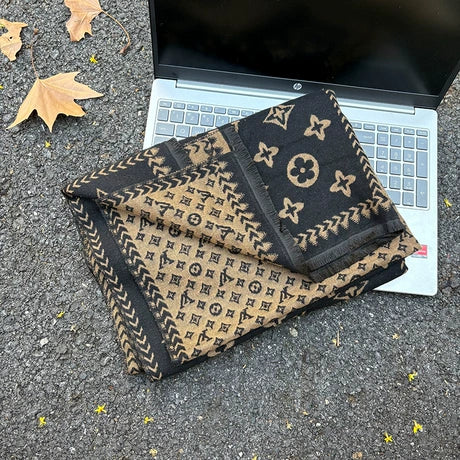 Mocha Maze Signature Cotton Shawl (LV)