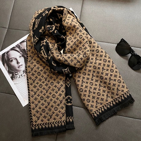 Mocha Maze Signature Cotton Shawl (LV)