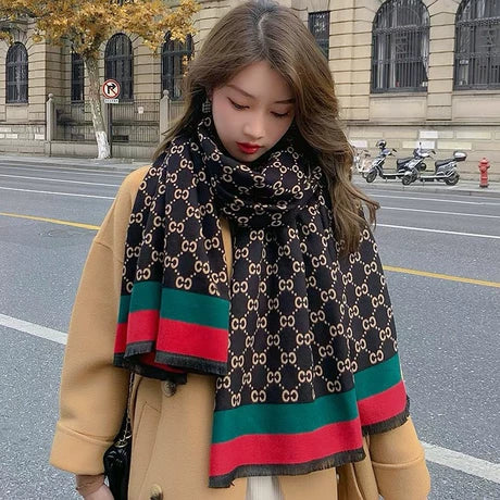Royal Monogram Stripe Cotton Shawl ( N-GI)