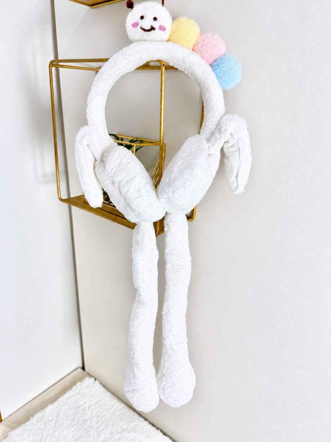 Winter Plush Earmuffs with Hanging Pom-Pom Ties
