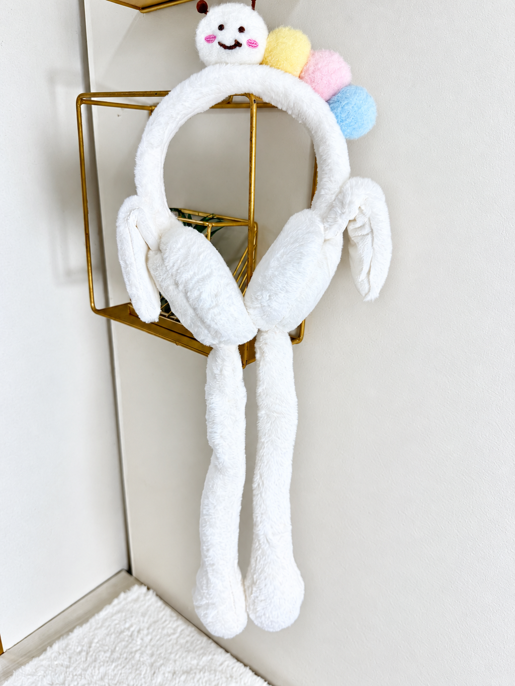 Winter Plush Earmuffs with Hanging Pom-Pom Ties