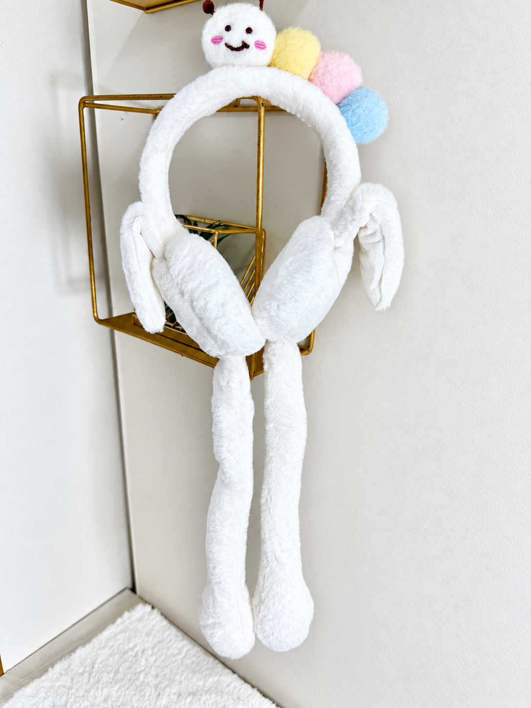 Winter Plush Earmuffs with Hanging Pom-Pom Ties