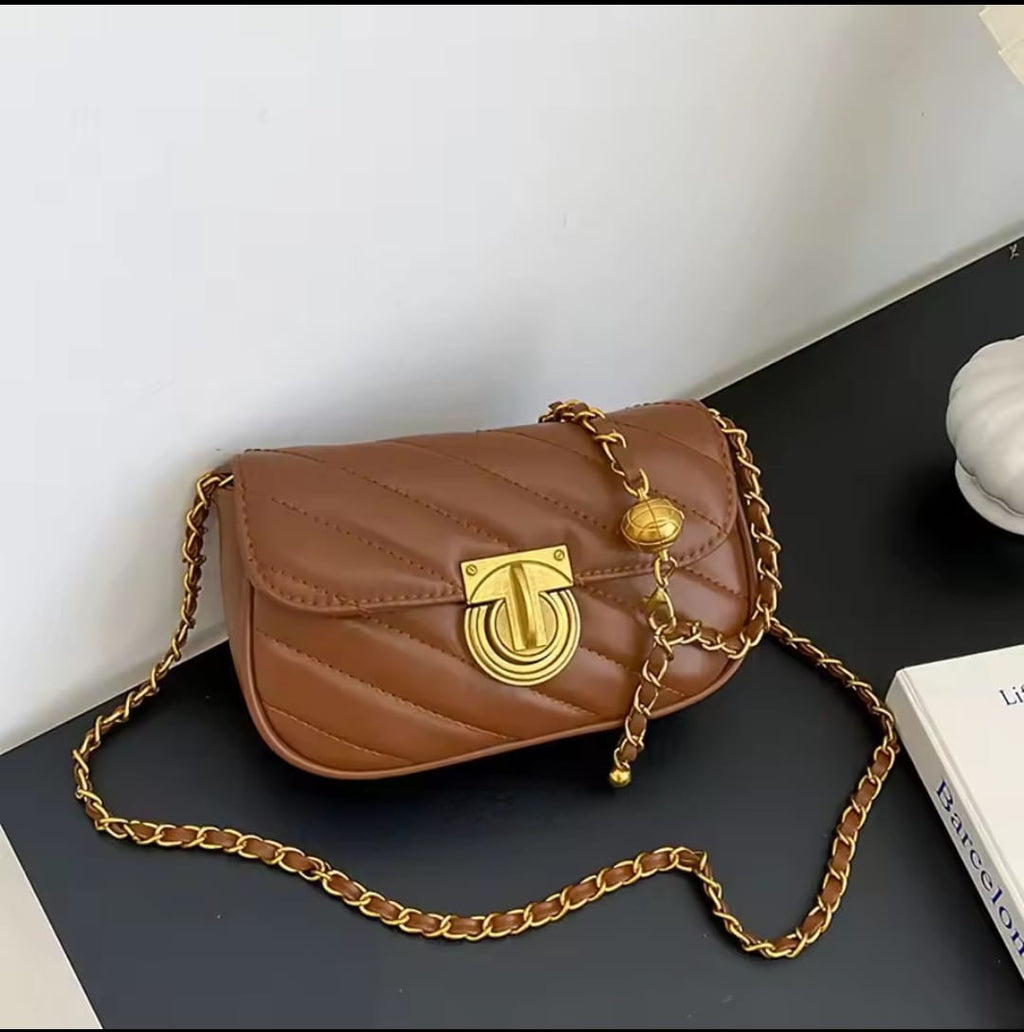 PU Leather Chain Shoulder Bag | Large Capacity Crossbody Underarm Bag for Women