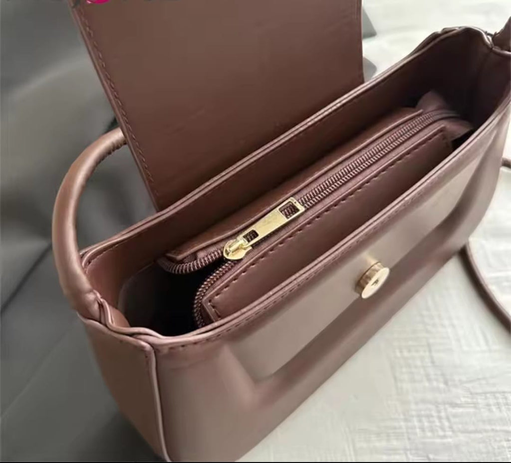 Women’s PU Leather Flap Crossbody Bag Elegant Shoulder Satchel