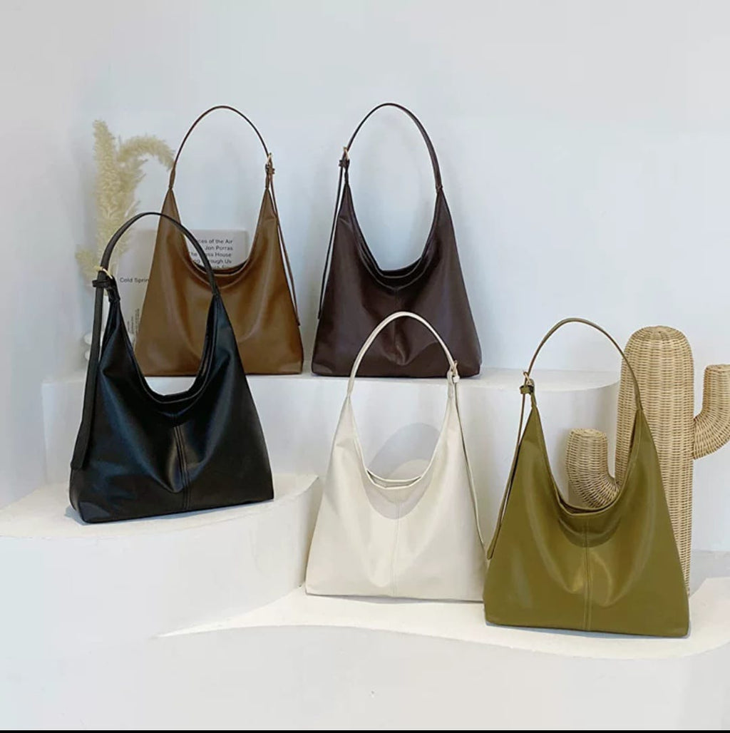 Retro Large Capacity PU Leather Commute Shoulder Tote Bag for Women