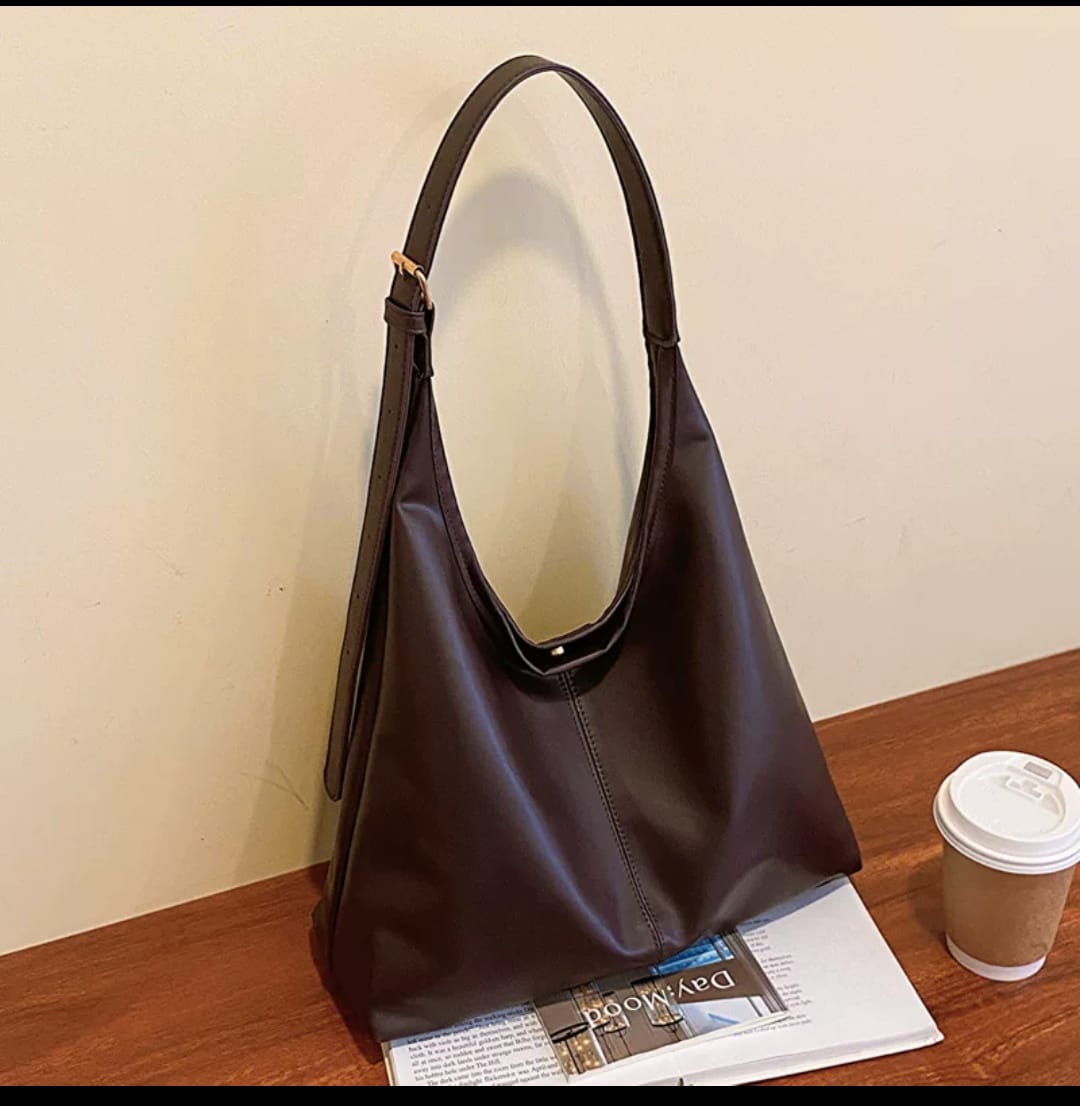 Retro Large Capacity PU Leather Commute Shoulder Tote Bag for Women