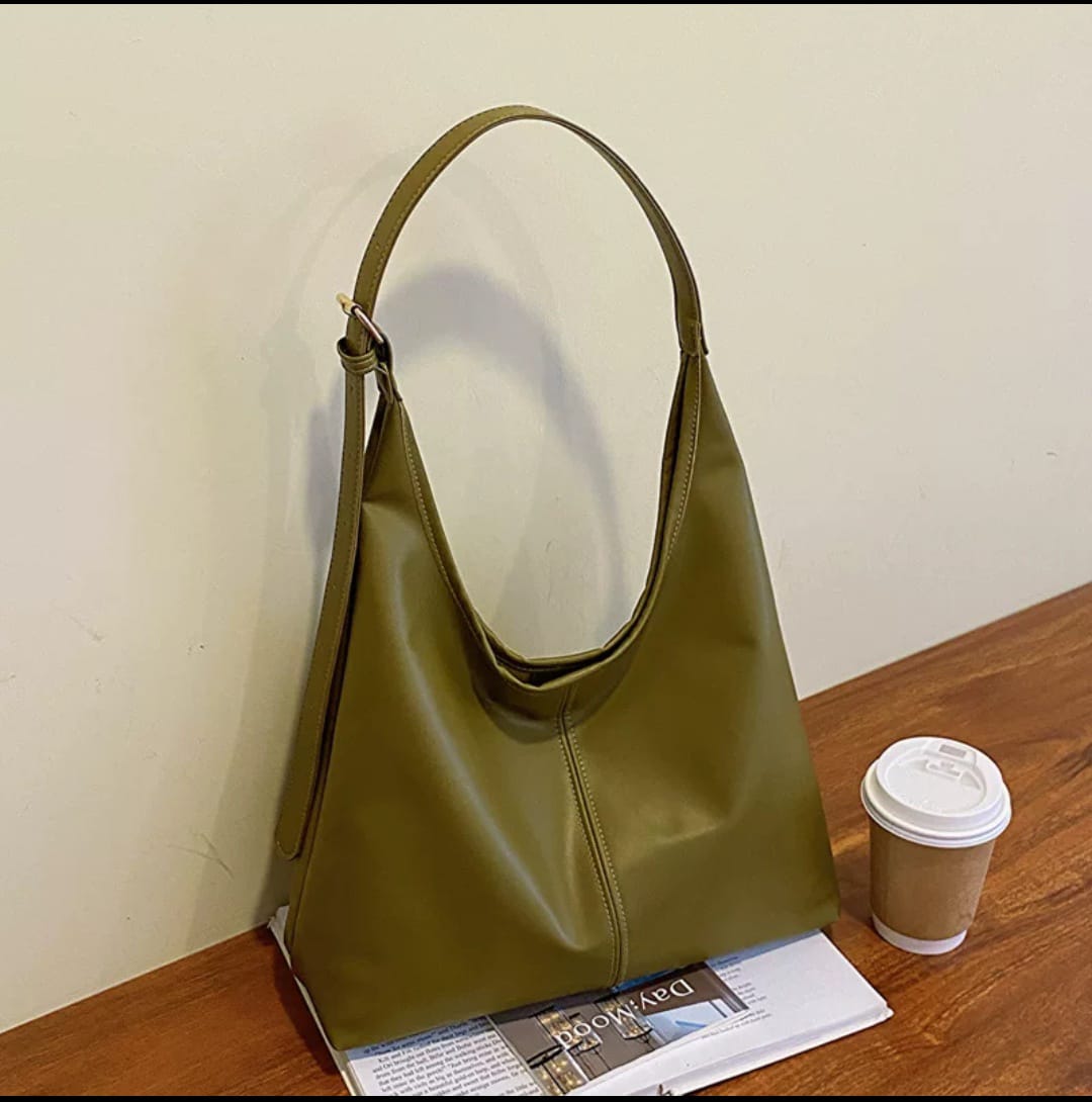 Retro Large Capacity PU Leather Commute Shoulder Tote Bag for Women