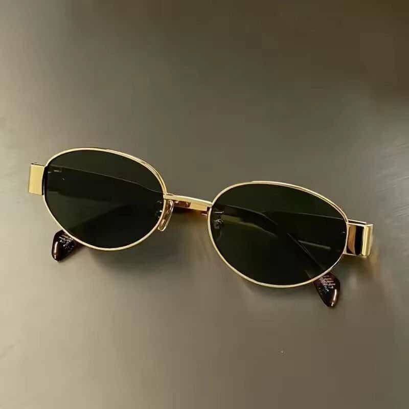Trendy Oval Metal Frame Sunglasses for Women – UV400 Vintage Round Shades