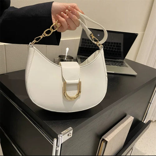 Elegant PU Leather Shoulder Bag – Stylish Underarm Purse for Women