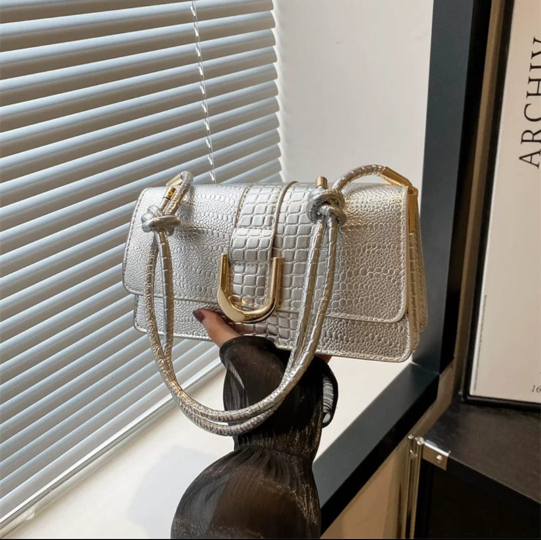 Trendy Alligator Pattern Women’s Sling Shoulder Bag – Multi-Color PU Handbag