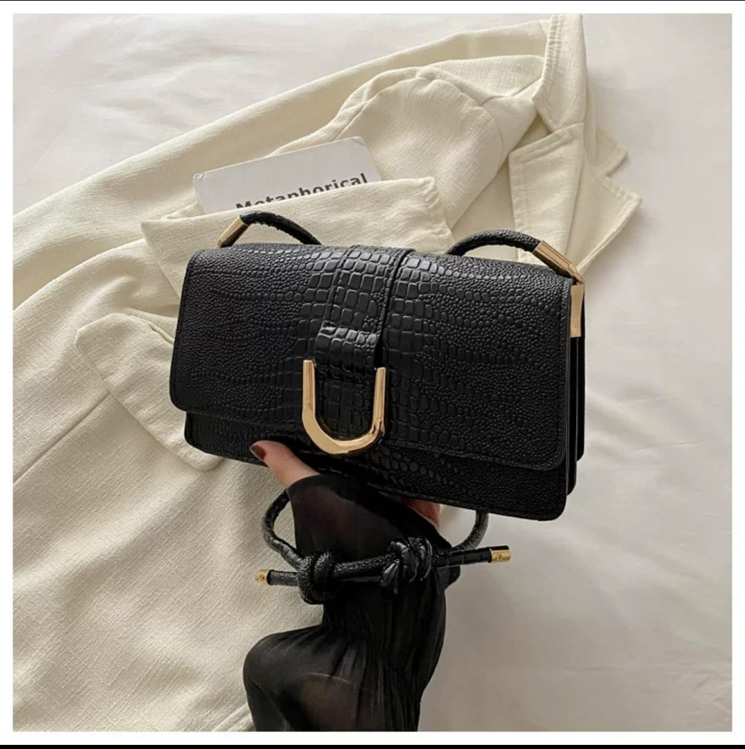 Trendy Alligator Pattern Women’s Sling Shoulder Bag – Multi-Color PU Handbag