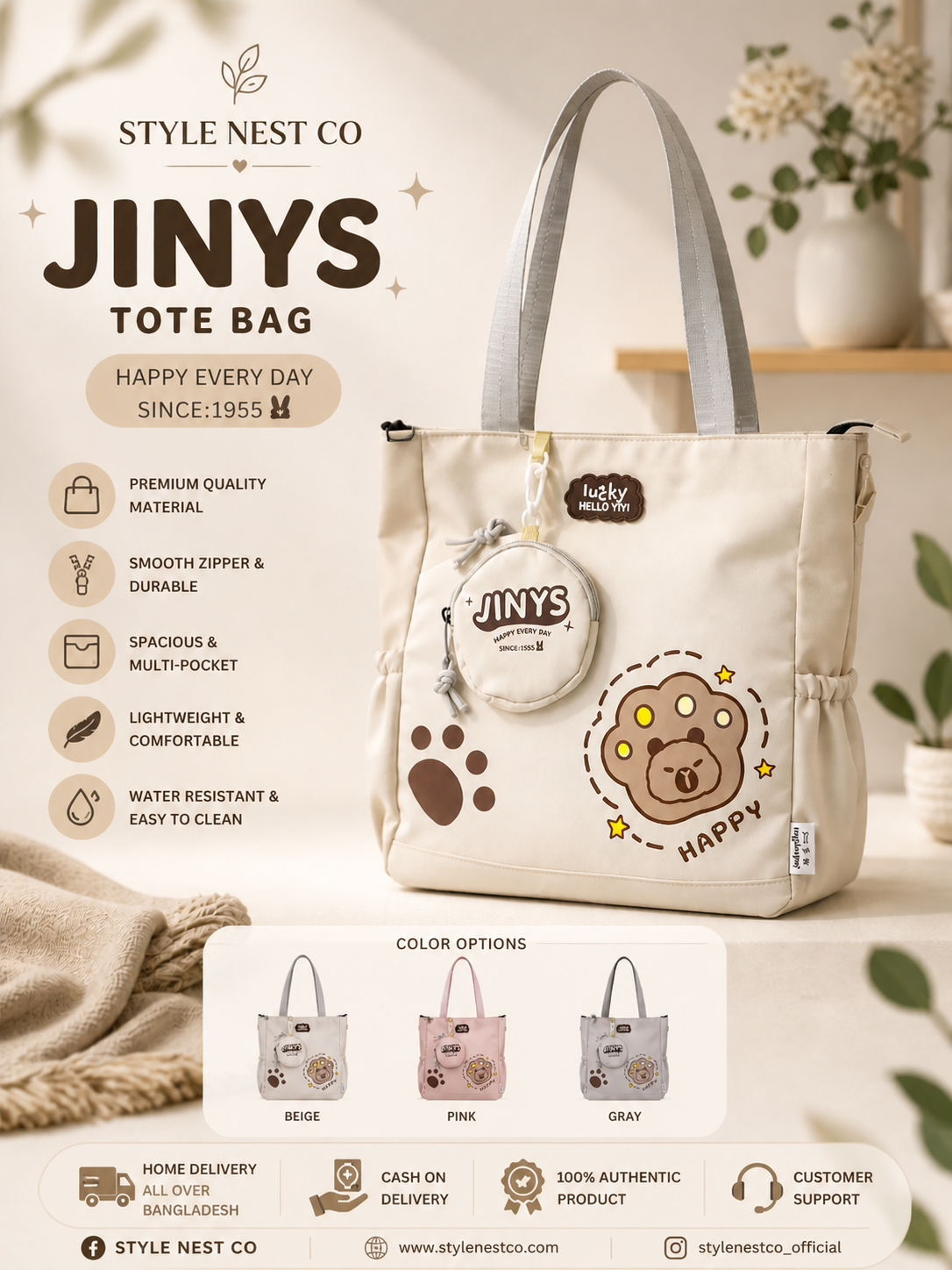Premium Cute Tote Bag – Simple, Stylish & Trendy